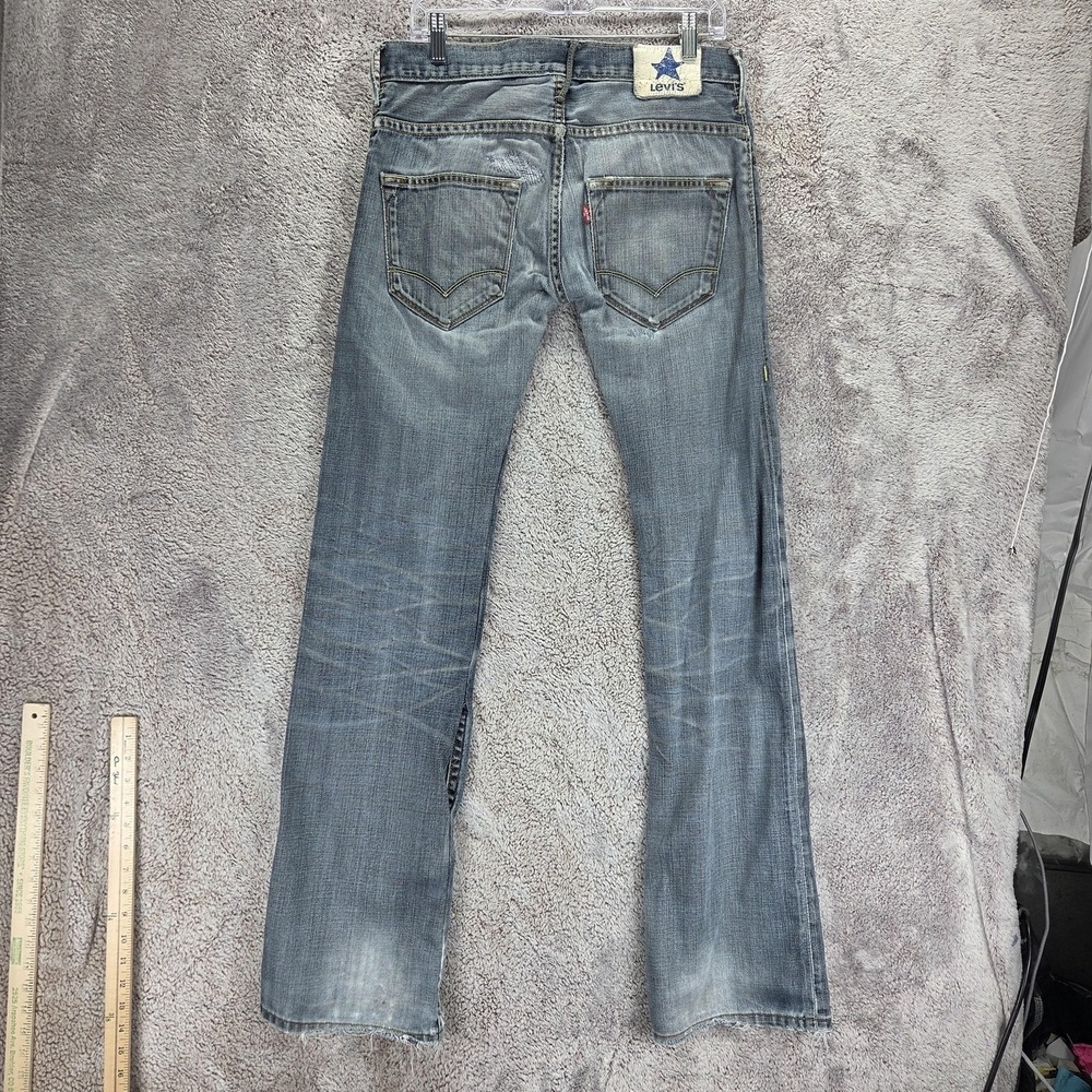 Vintage Levis Blue Star Jeans Mens 31x34 Blue Zip Fly Engineered Honeycomb